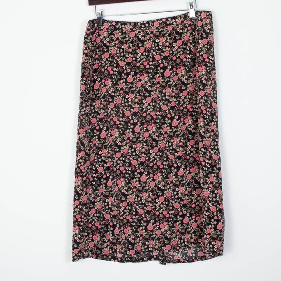 Christopher & Banks Womens Floral A-Line Midi Skirt Size 12 Preppy Academia - Picture 1 of 5